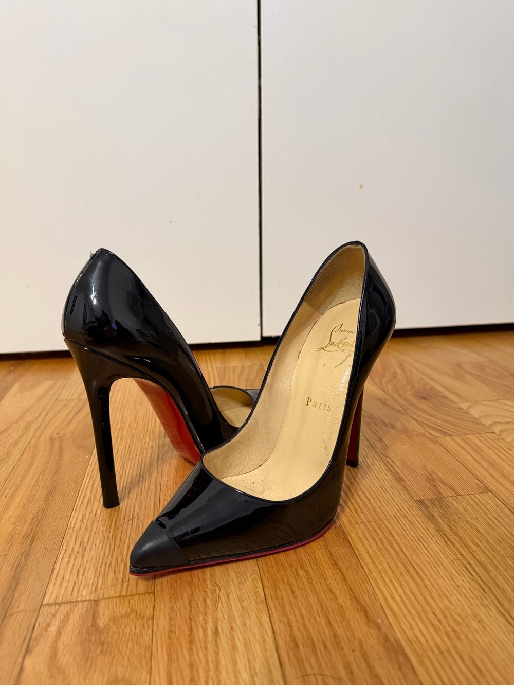 Black Patent Leather Pointed-Toe High Heels